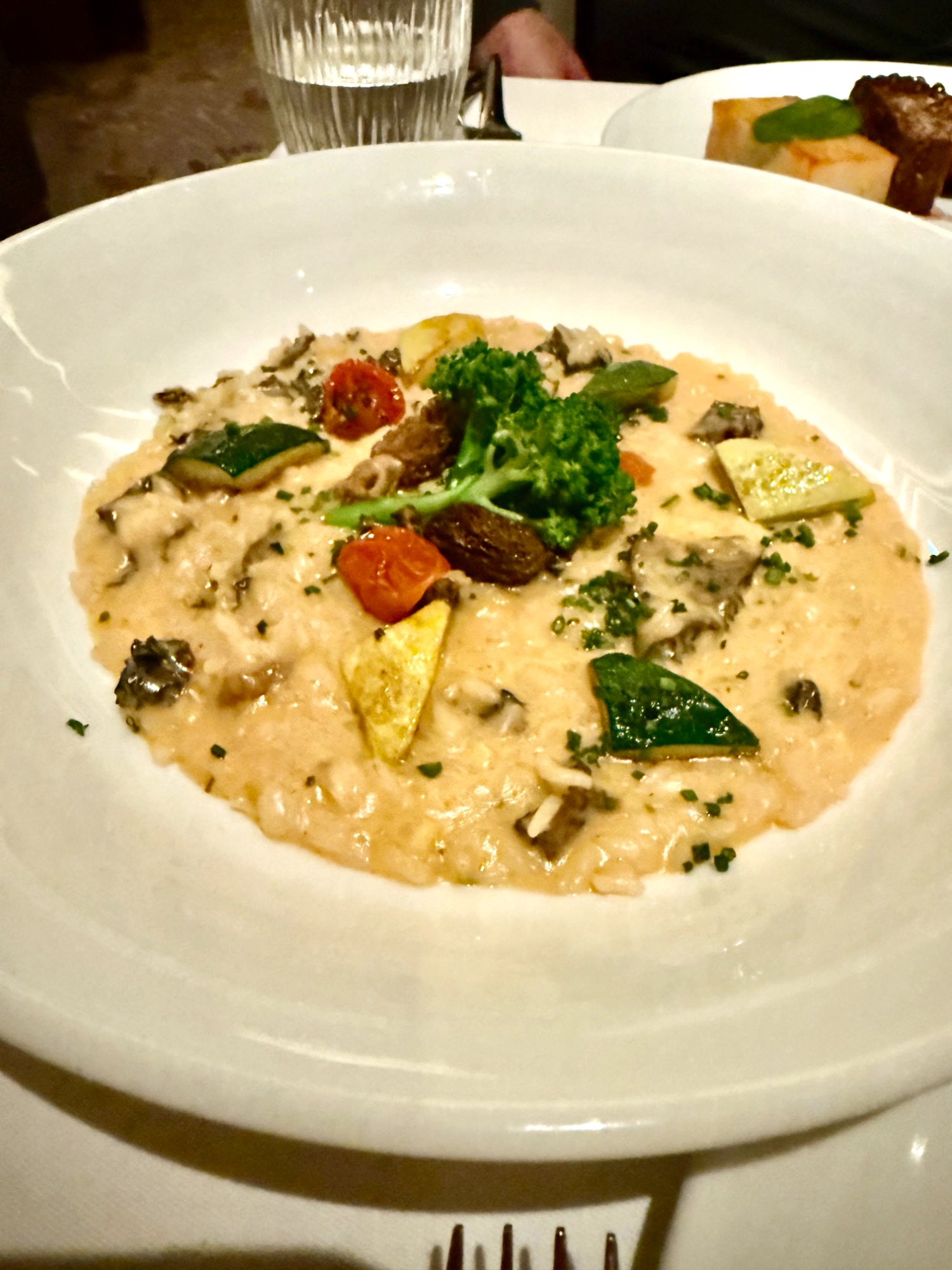 Custom Mushroom and Vegetable Risotto created by the Le Voyage kitchen