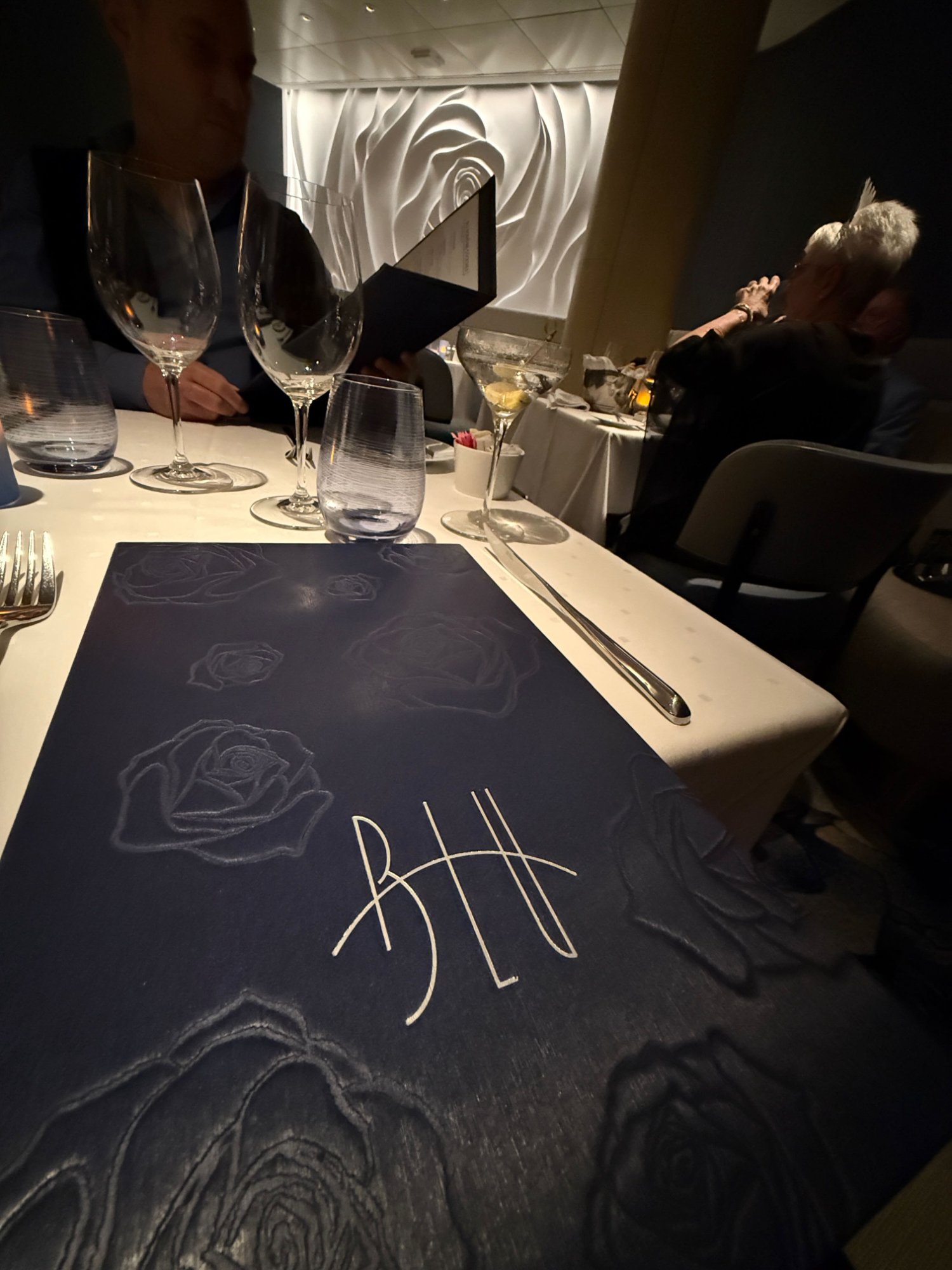 Blu restaurant dinner menu — Celebrity Xcel Aqua Class exclusive restaurant