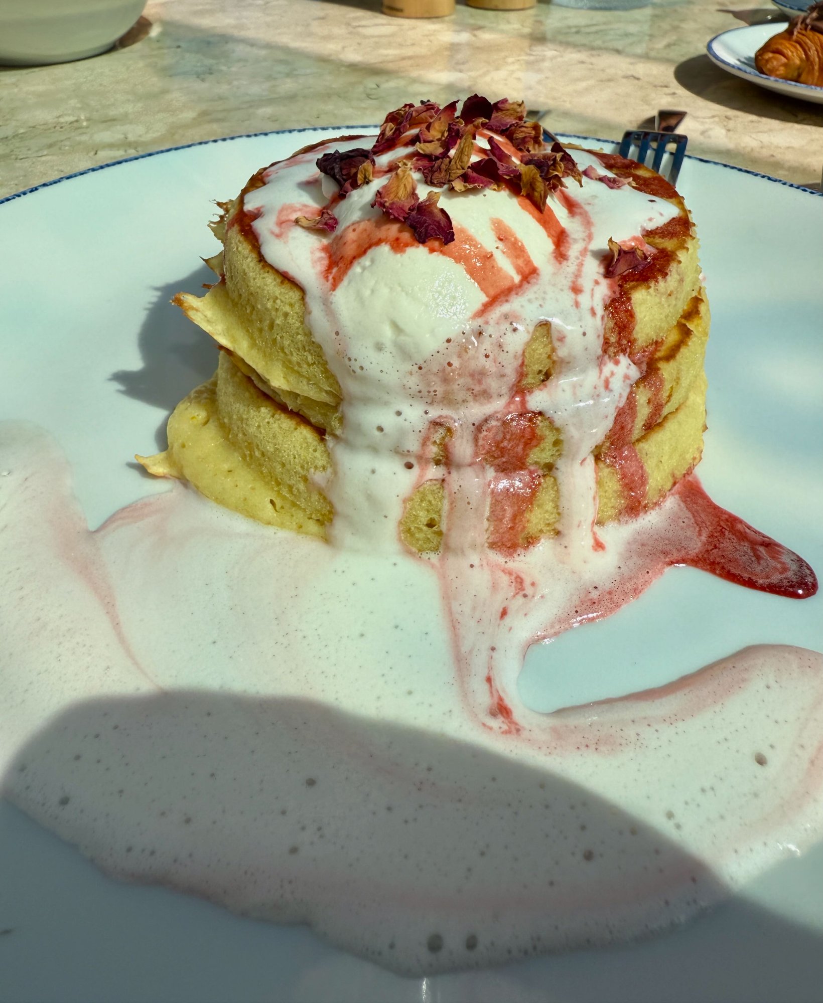 Bora rose petal pancakes with Chantilly cream — The Bora Way