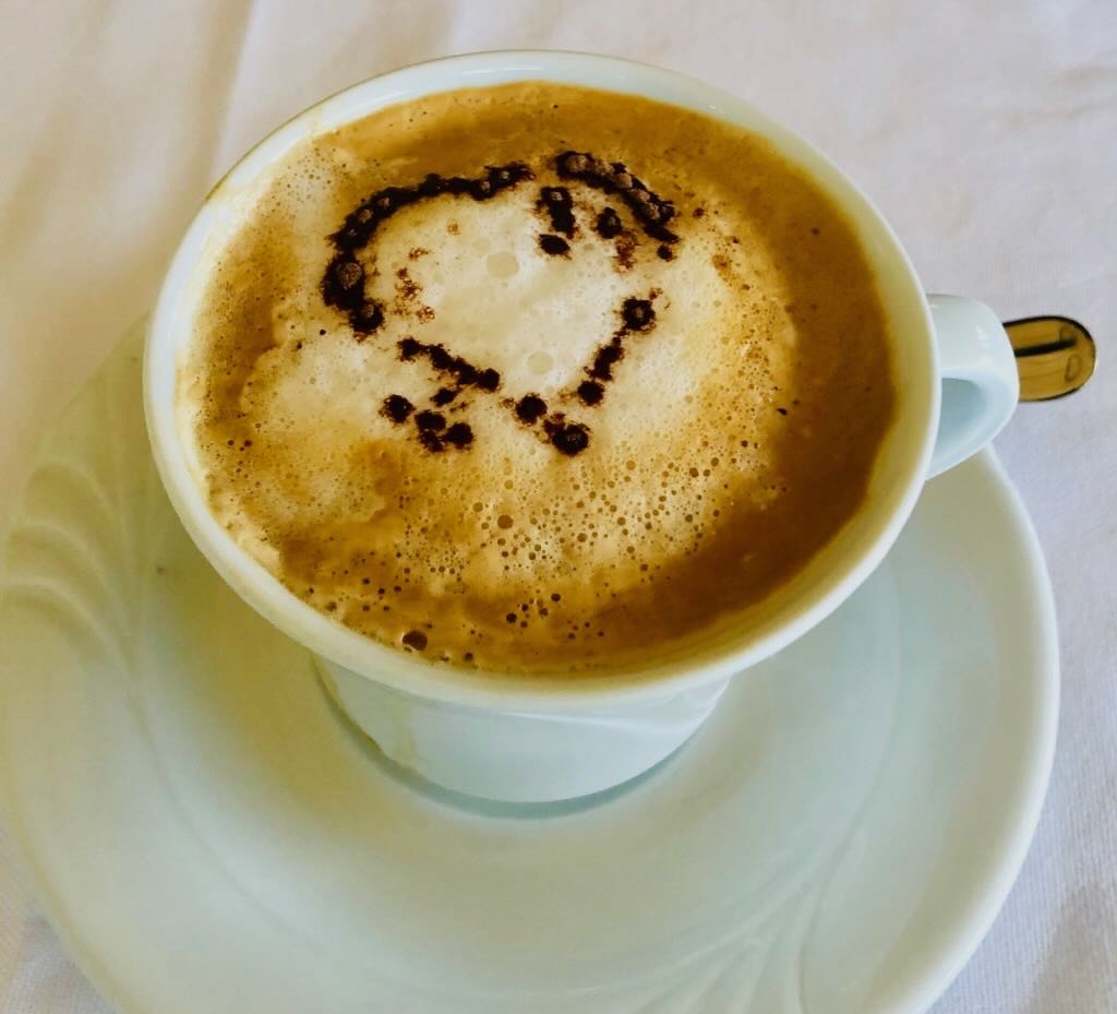 Tuscan cappuccino with latte art, morning café