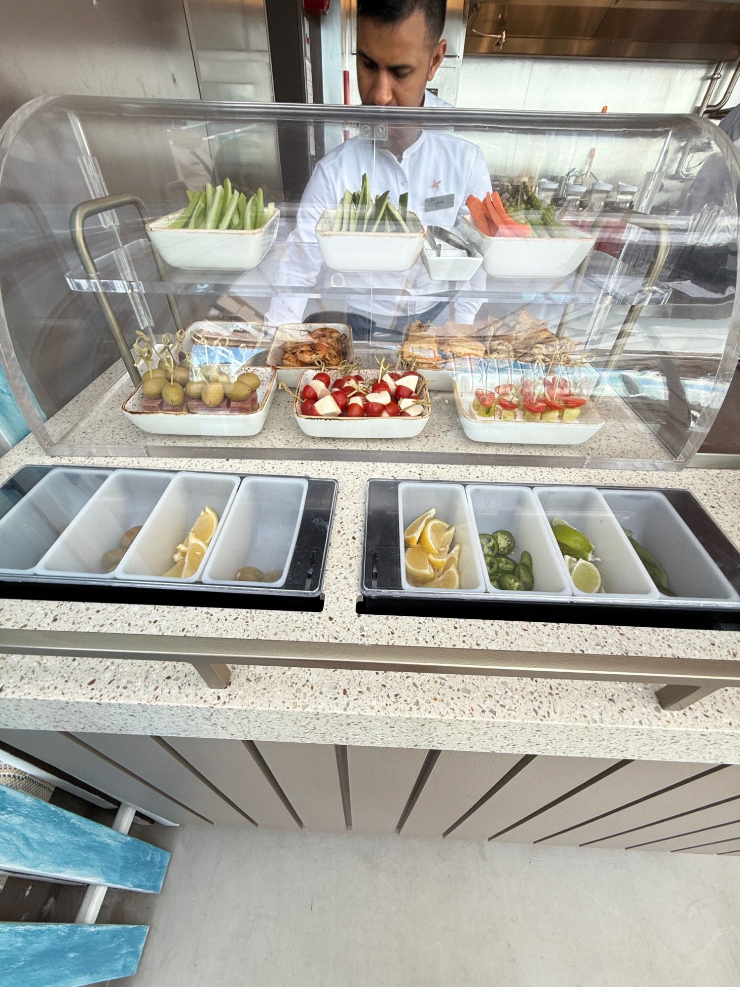 The Bora Bloody Mary garnish bar — Celebrity Xcel