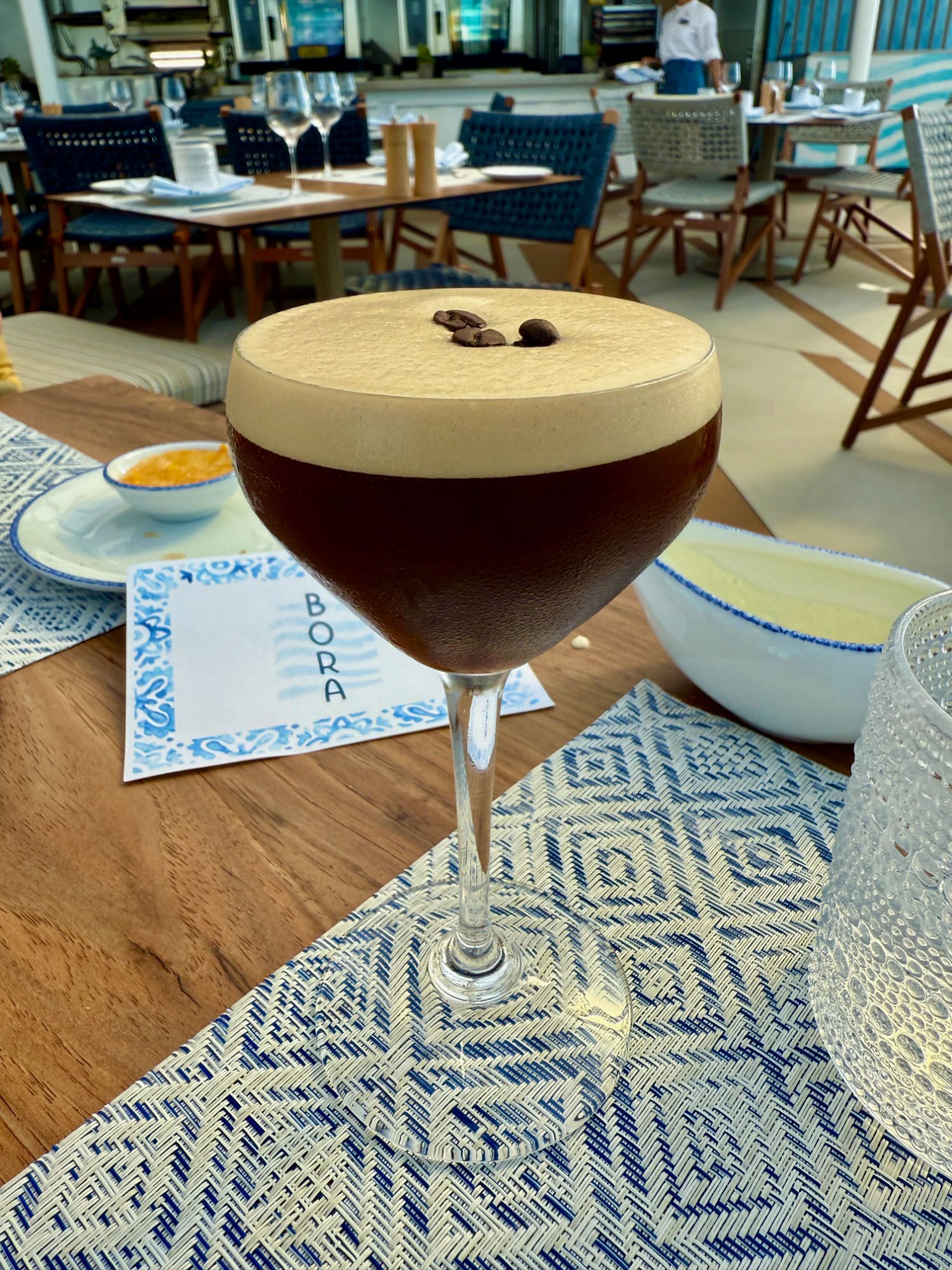 Espresso martini at Bora — Celebrity Xcel