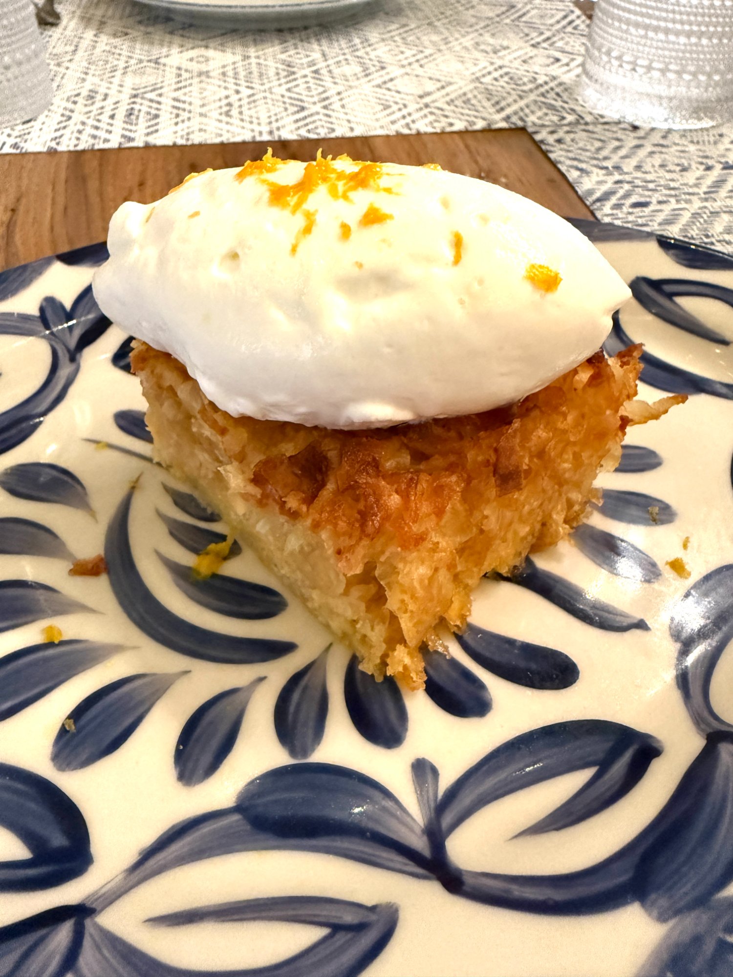 Bora dinner coconut cake with orange zest cream