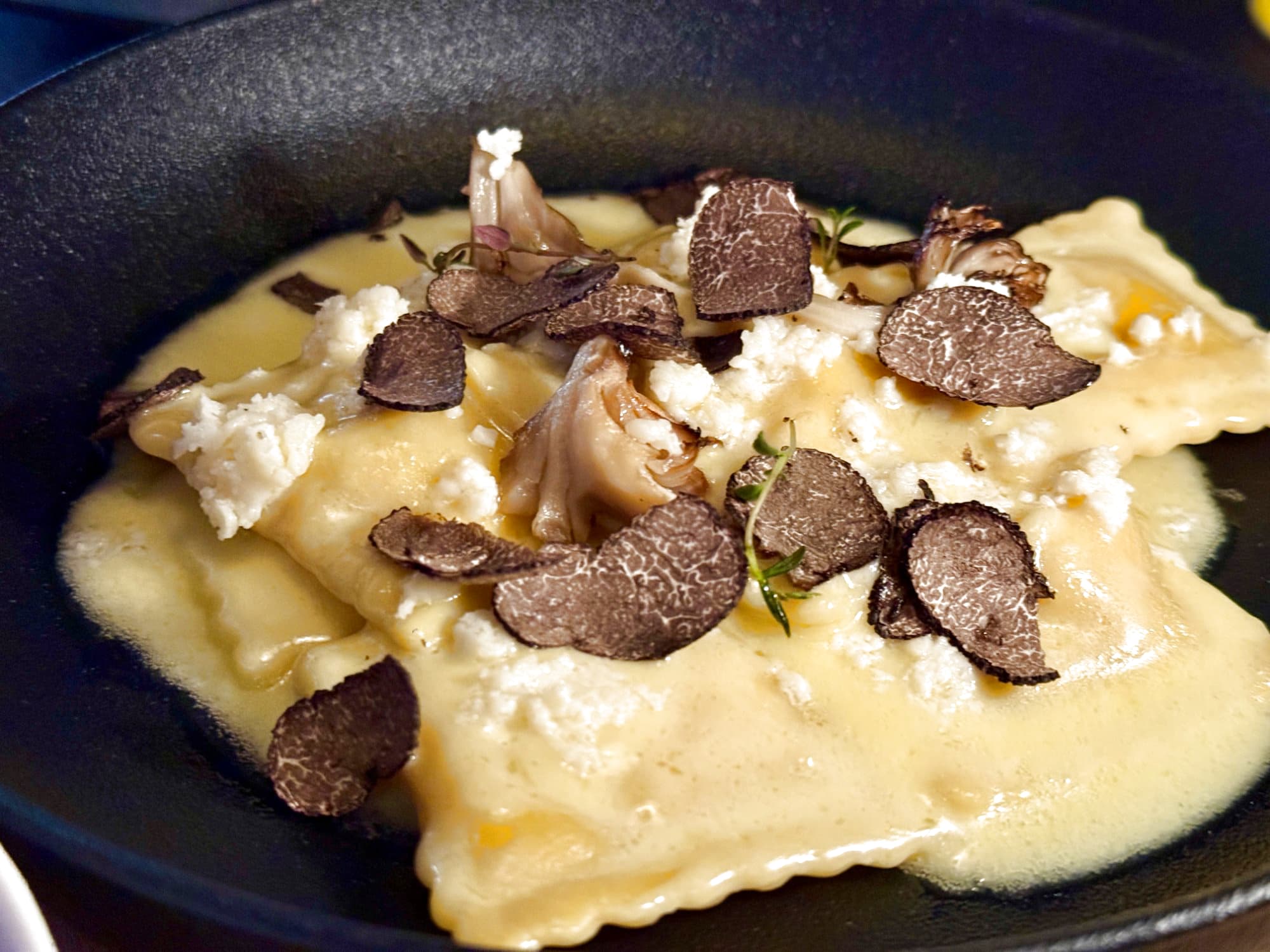 Special truffle ravioli mid-course at Mosaic — Celebrity Xcel