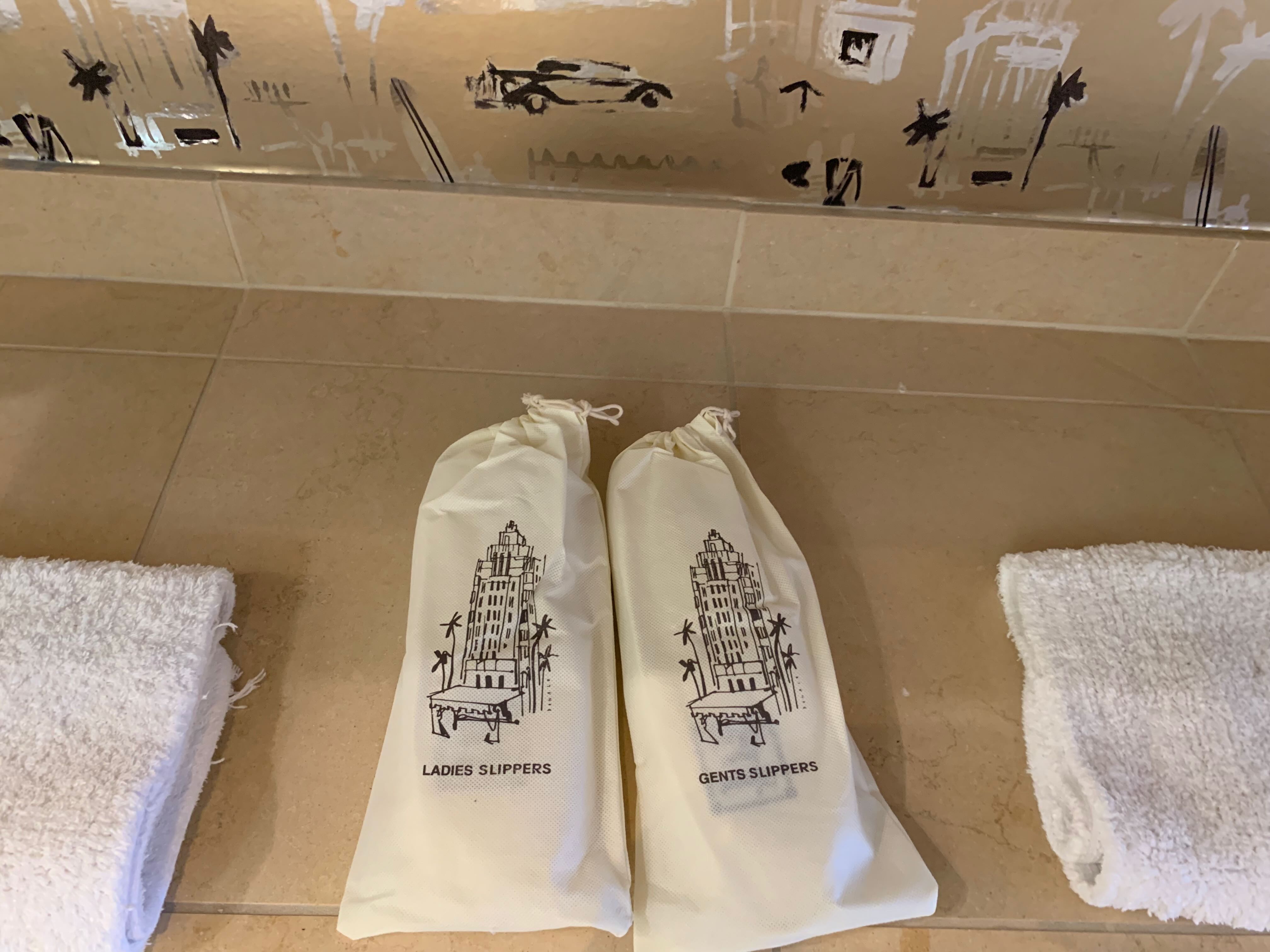 His and her bath amenities — Sunset Tower Hotel