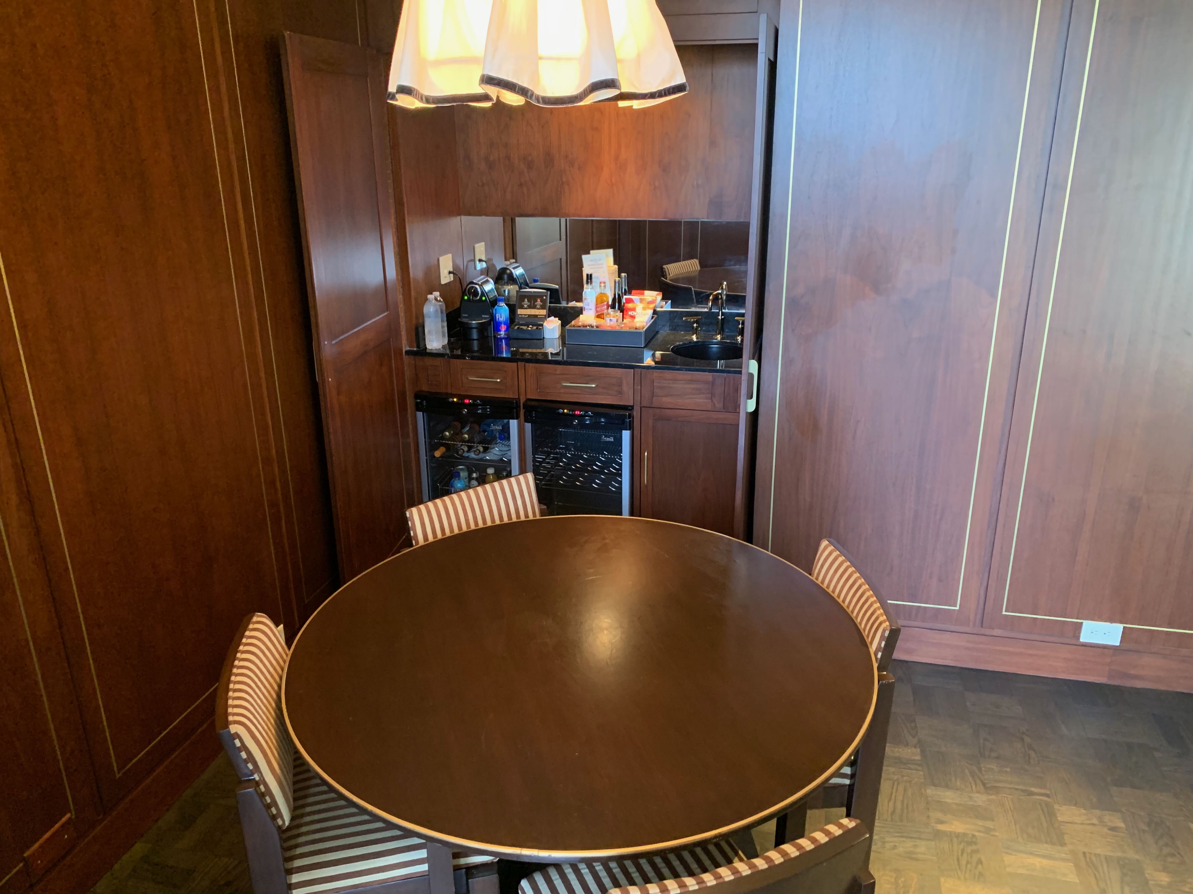 Sunset Tower townhouse bar and dining area