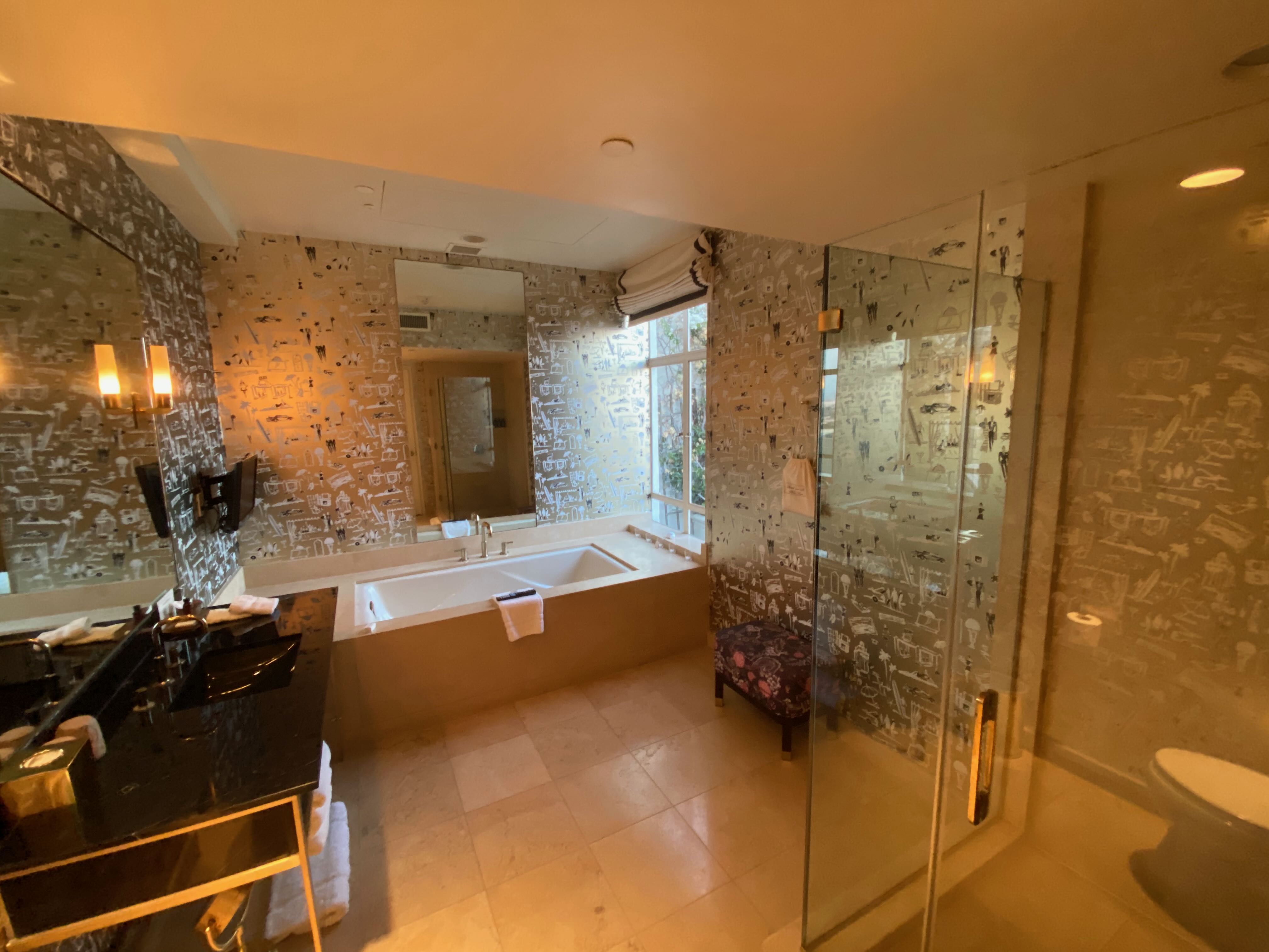 Sunset Tower penthouse spacious bathroom