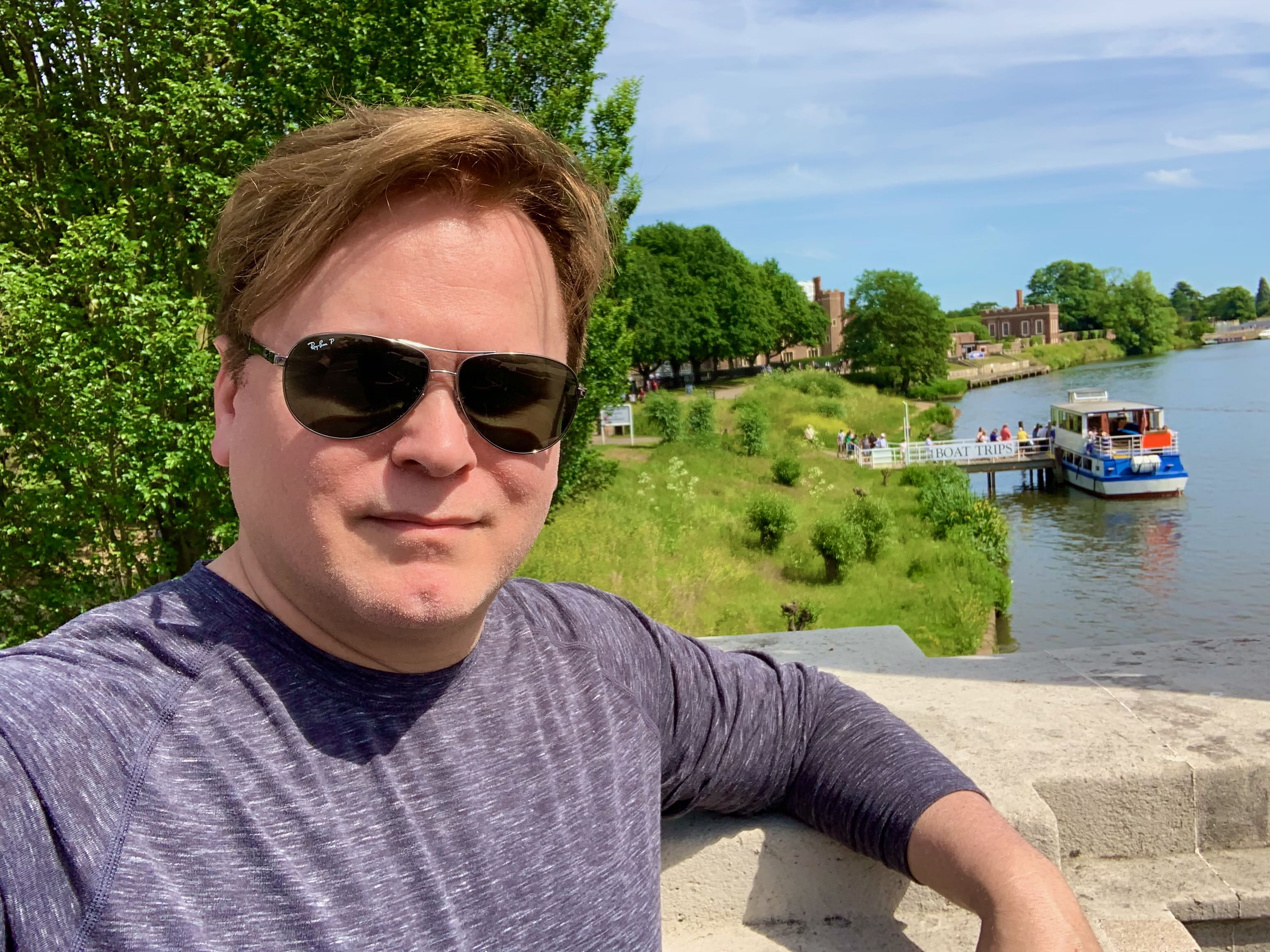 Guru Patrick adjacent Hampton Court river view park