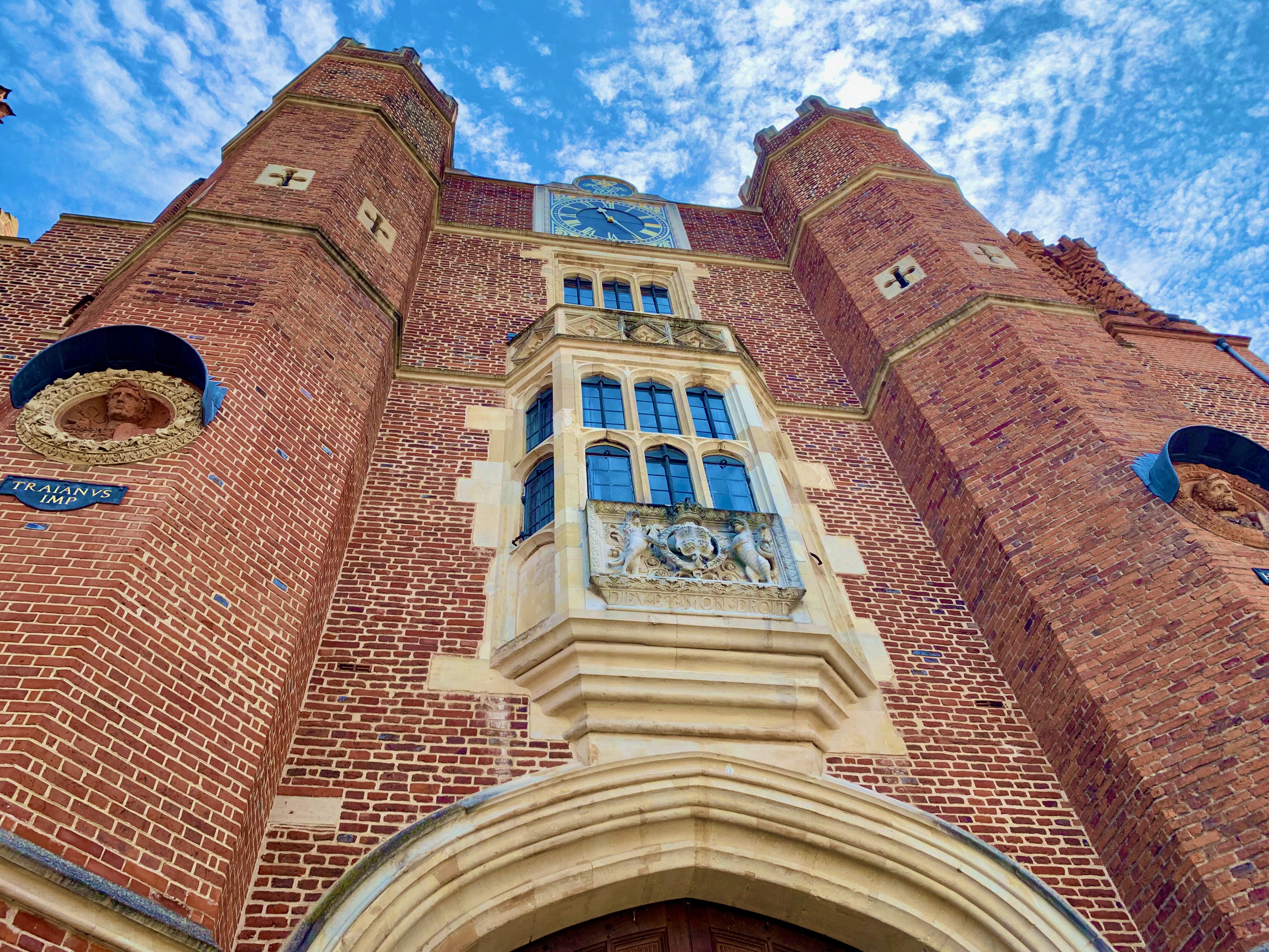 Hampton Court Palace — close up castle front facade