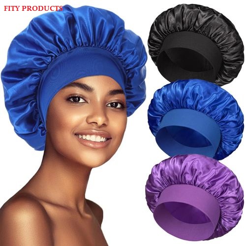 Sample satin hair bonnet product artwork