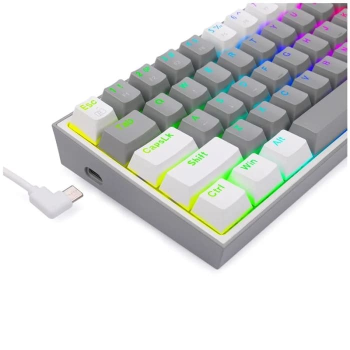 Clavier Gamer Mécanique Redragon Fizz K617 Rgb Switch Rouge Gris&blanc.....