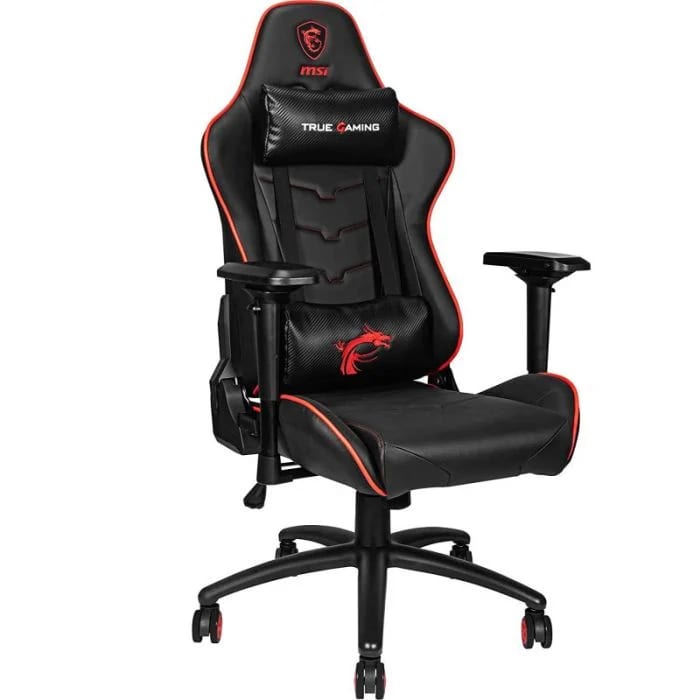 Chaise Gaming Msi Mag Ch120x En Cuir Pvc Avec Accoudoirs Noir & Rouge