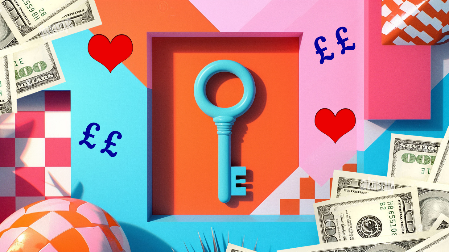 key and money, colourful, surreal by Problem pop