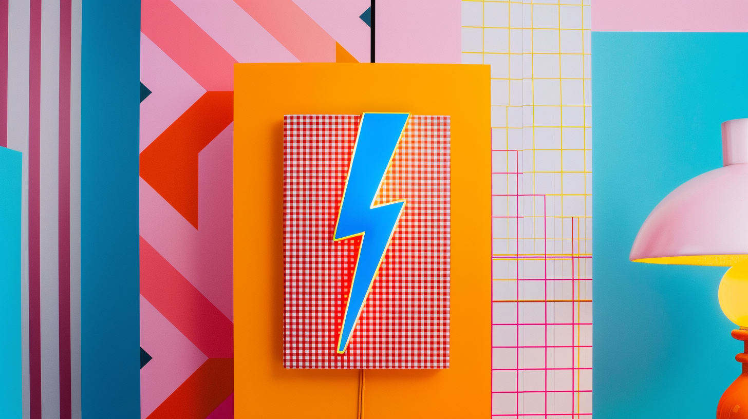 vivid lighning bolt in colorful setting
