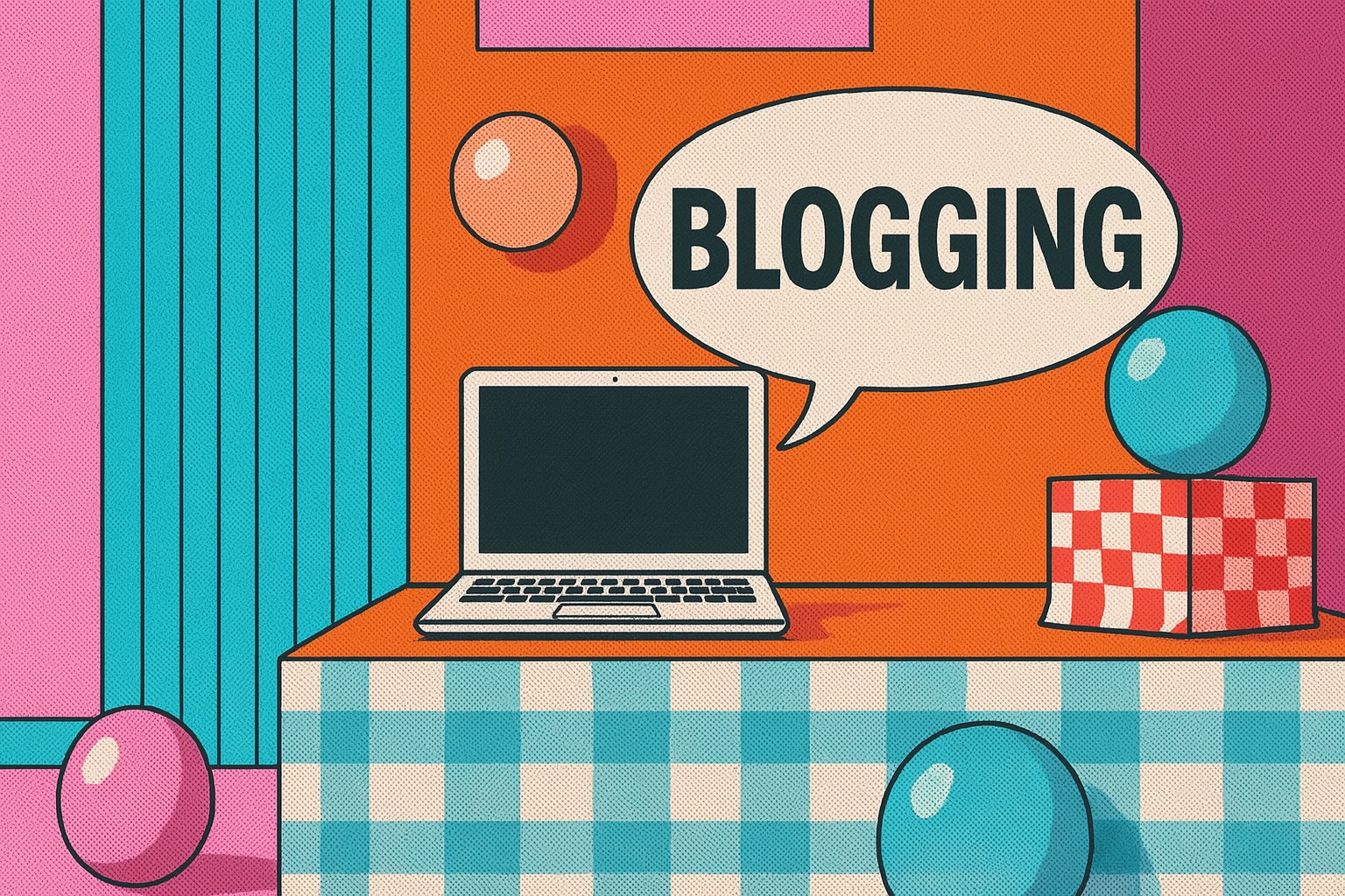blogging and computer illustration