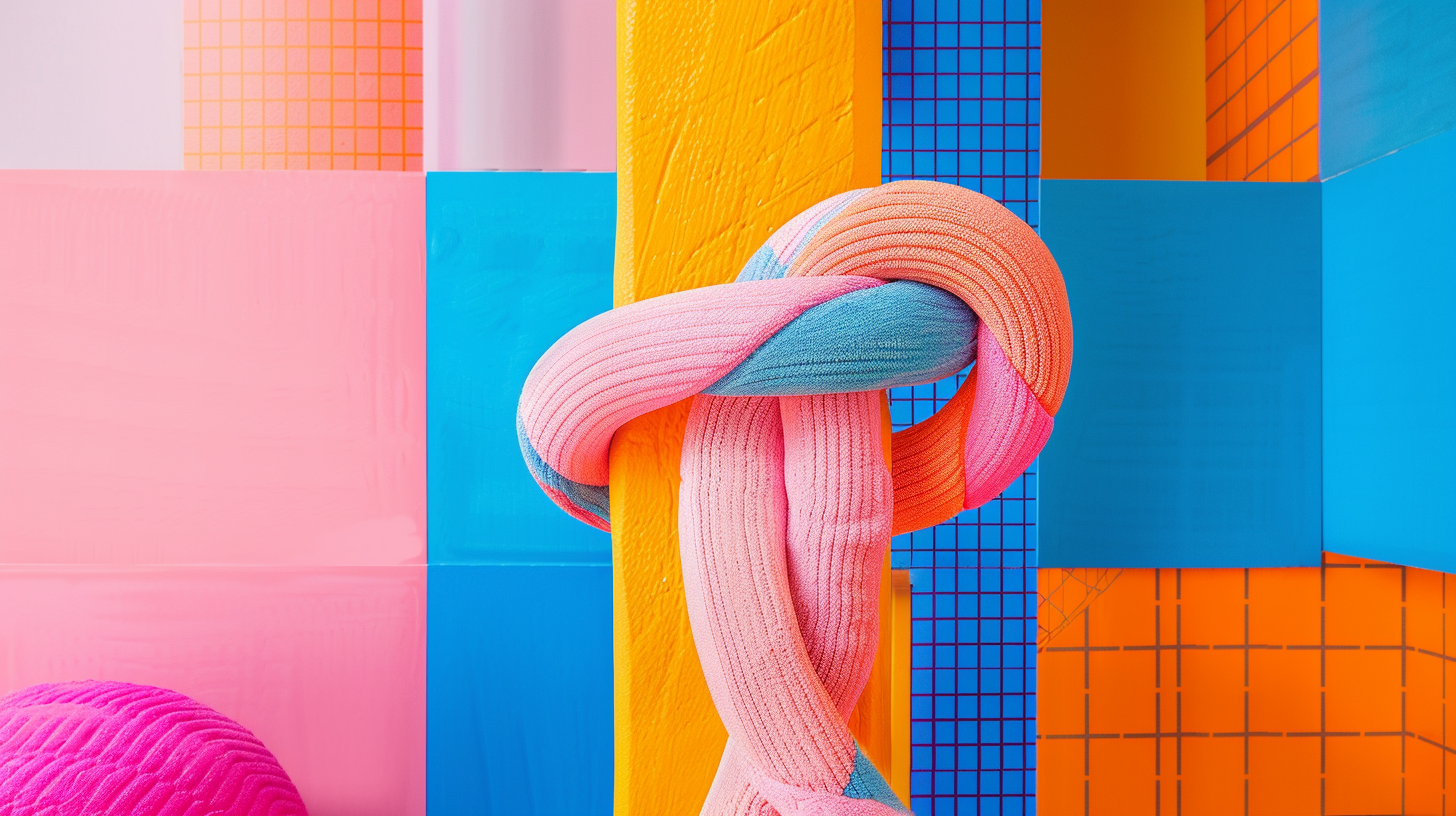 coloured knot in surreal setting 