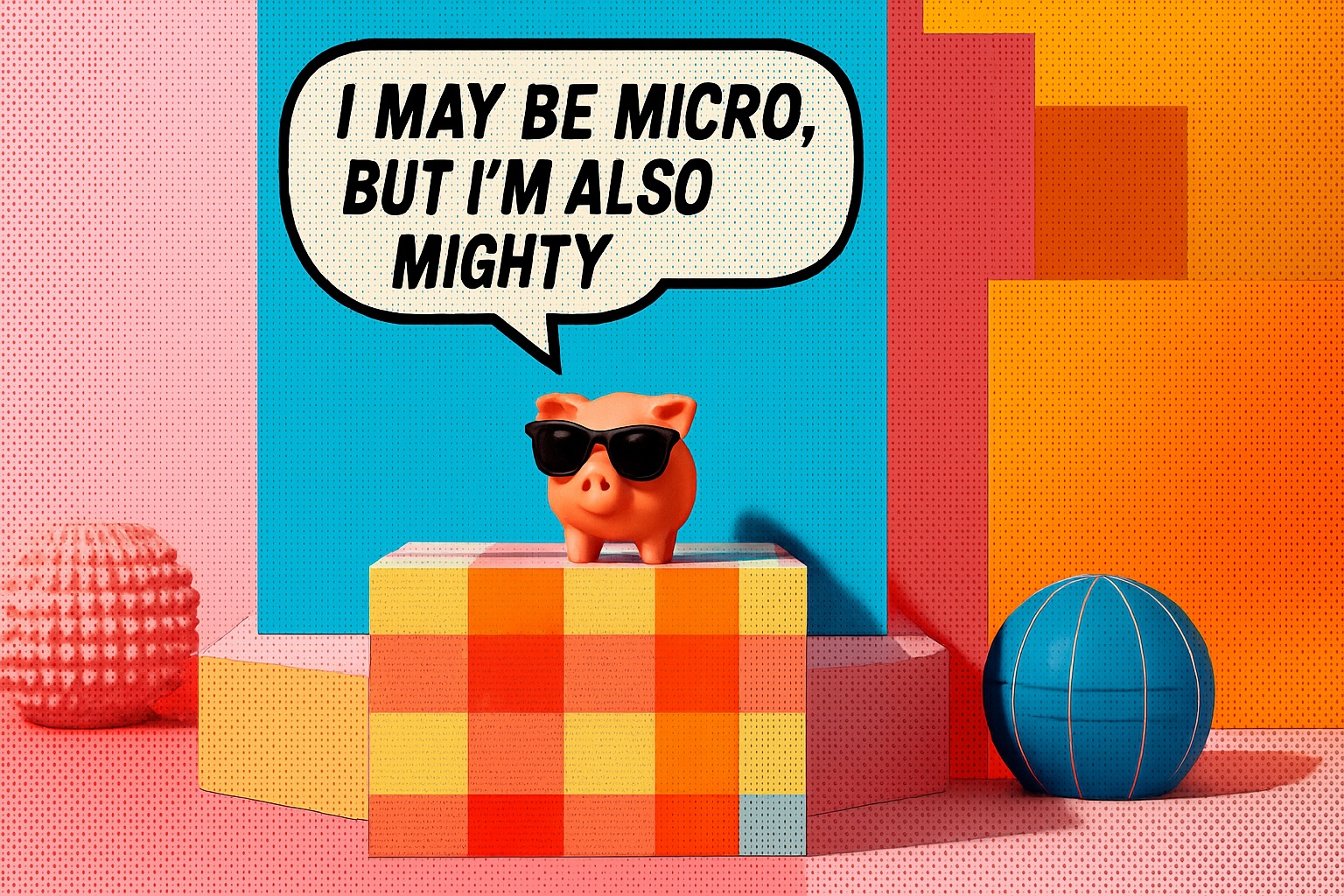 micro pig influencer, micro influencer wearing sunglasses 