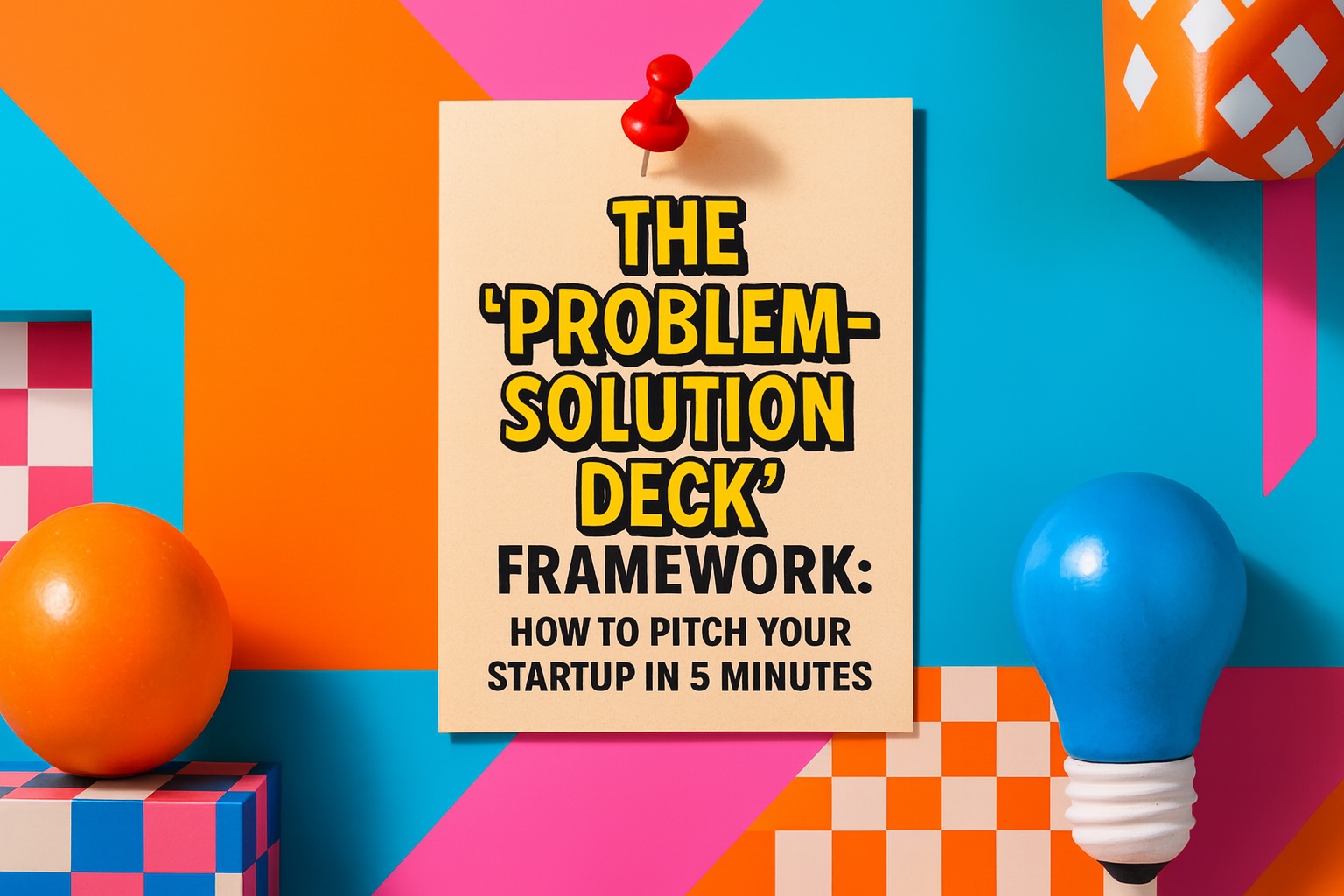 Problem-Solution signboard in pop art colours 