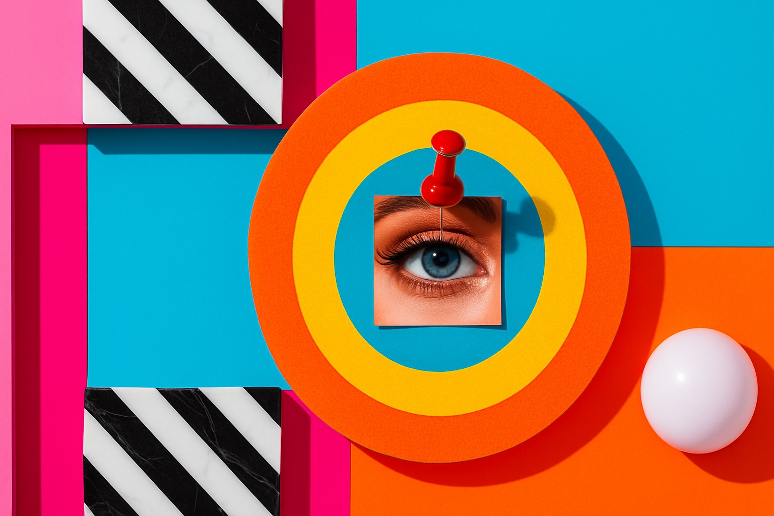 competitors eye pinned to bullseye 