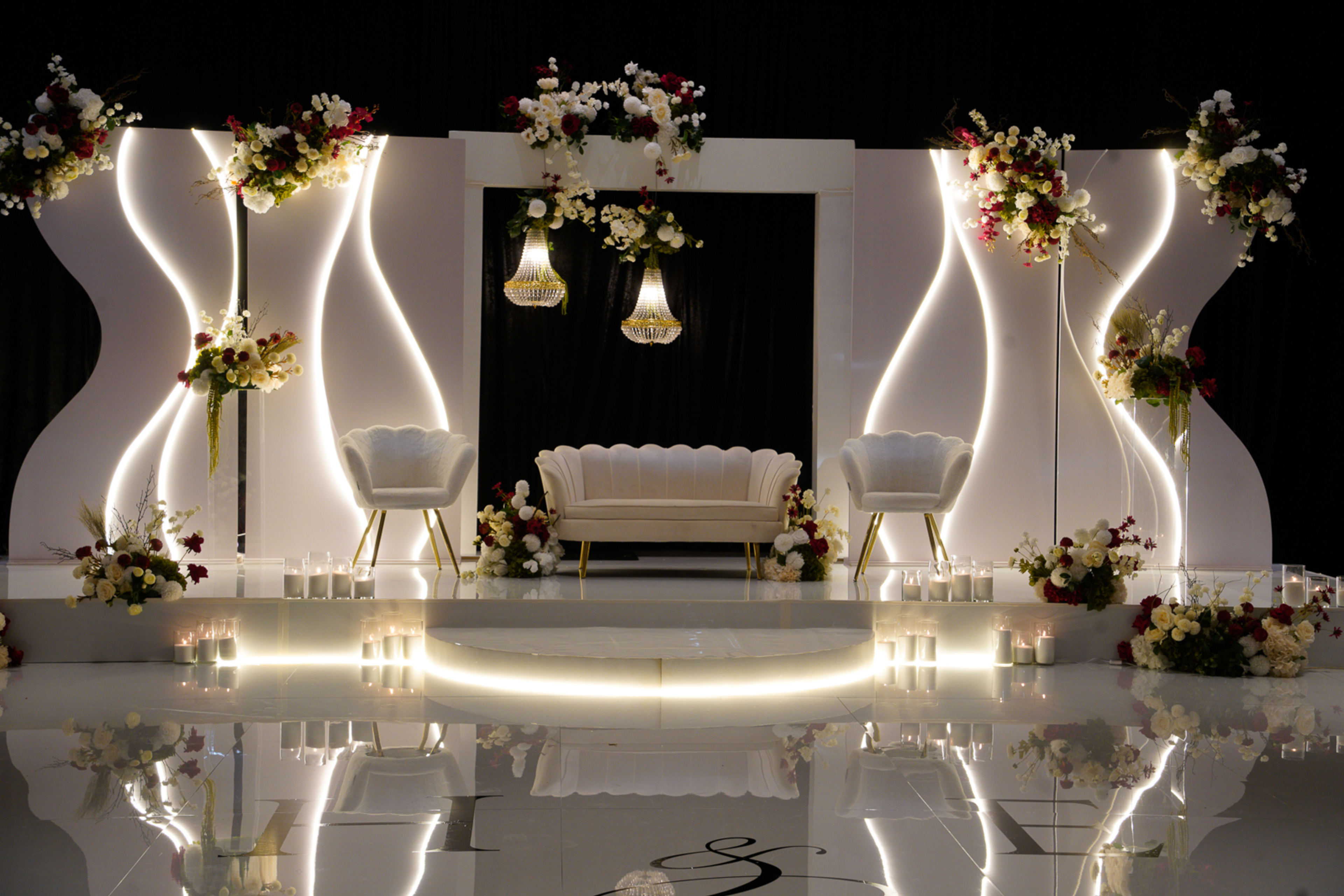 Full floral stage backdrop