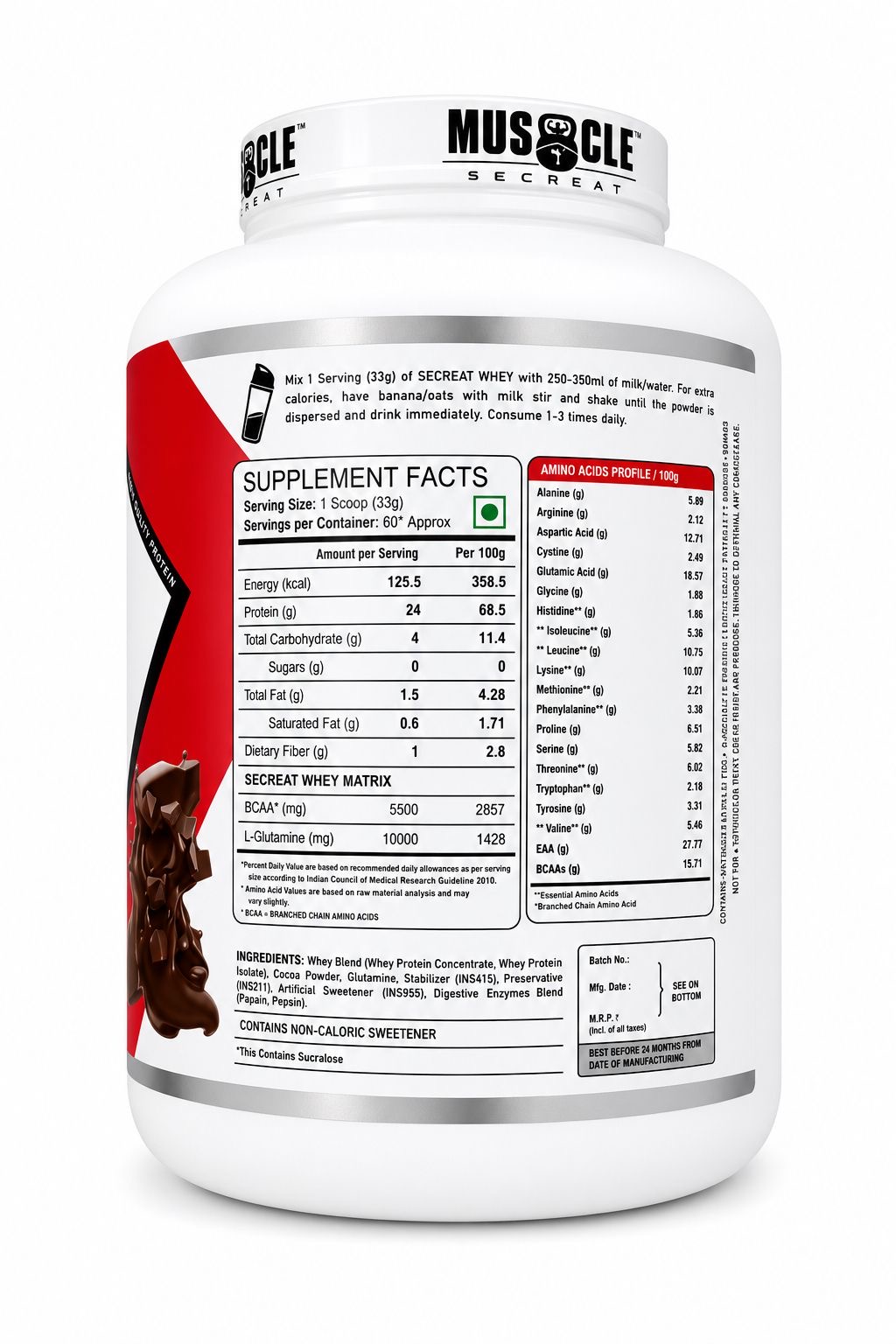 SECRET WHEY 100% WHEY PROTEIN Chocolate — alternate view