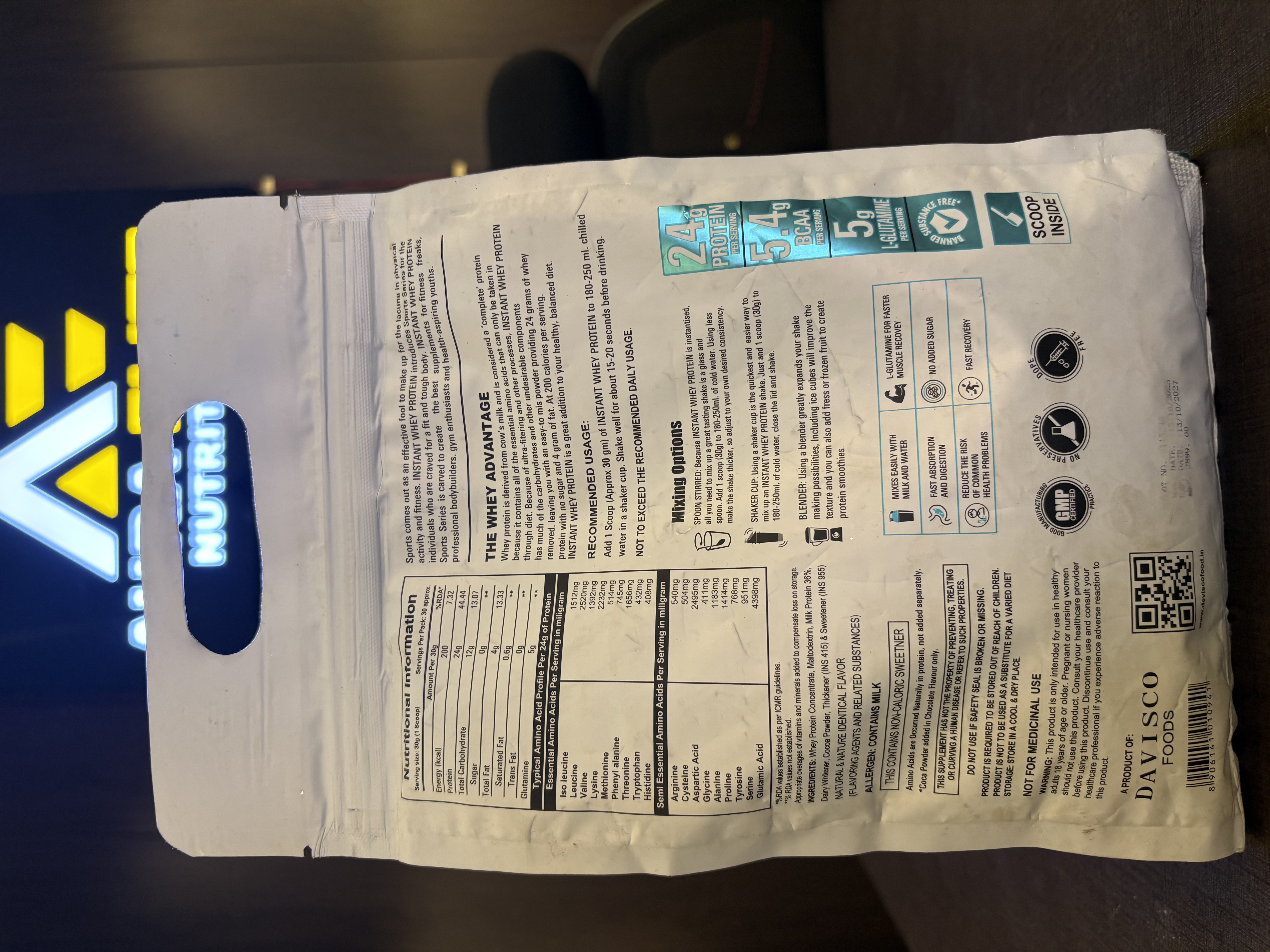 Instant Whey Protein Concentrate — alternate view