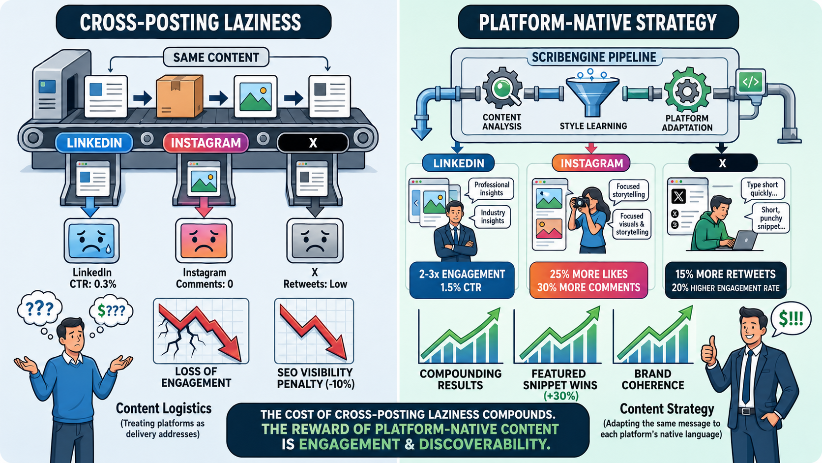 Cross-Posting Strategy is Killing Your Engagement and Your SEO