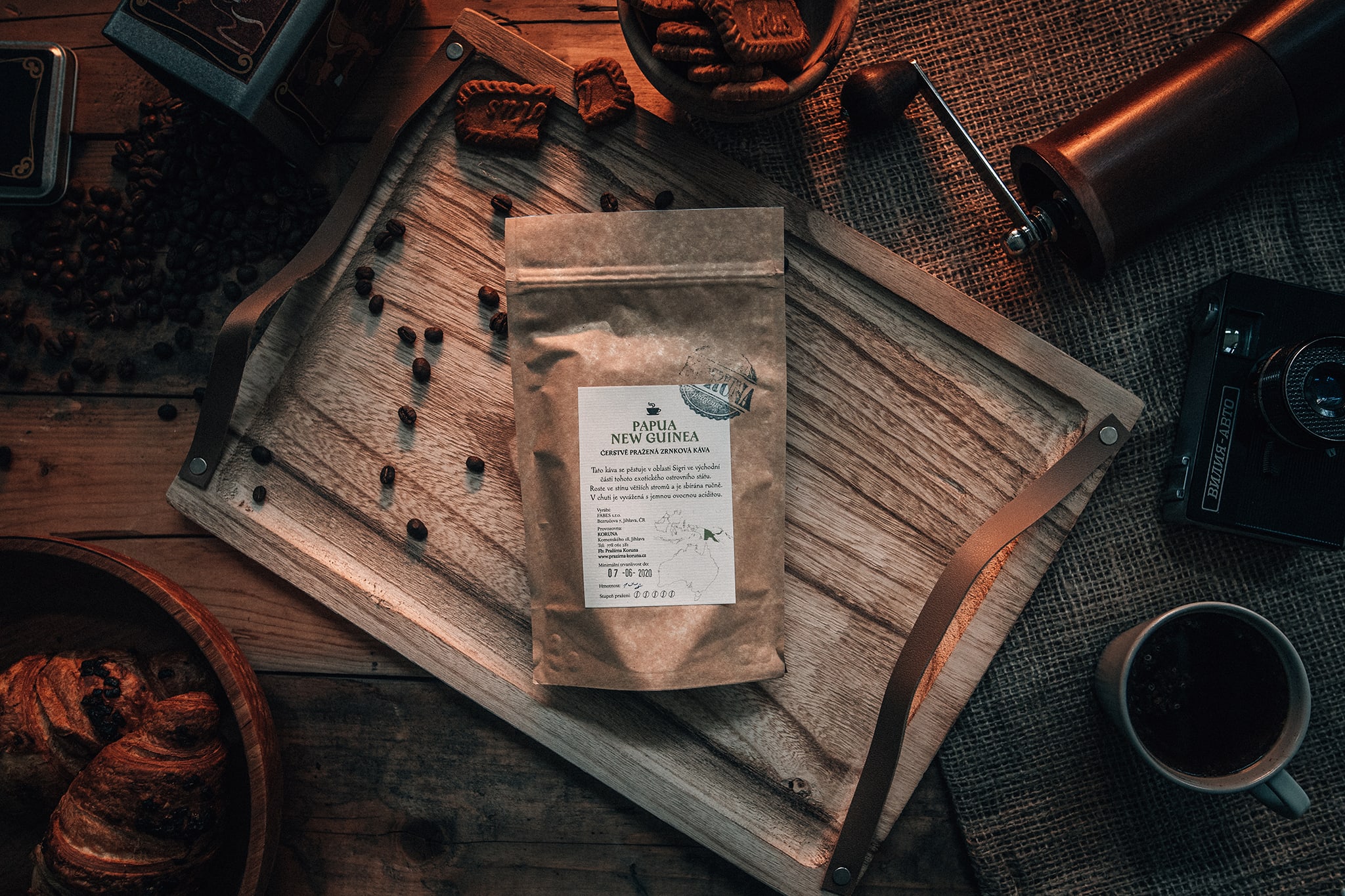 Kenjistudio - Flatlay produktová fotografie - káva - kafe