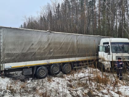 На Урале 58-летний водитель фуры вылетел с трассы и погиб
