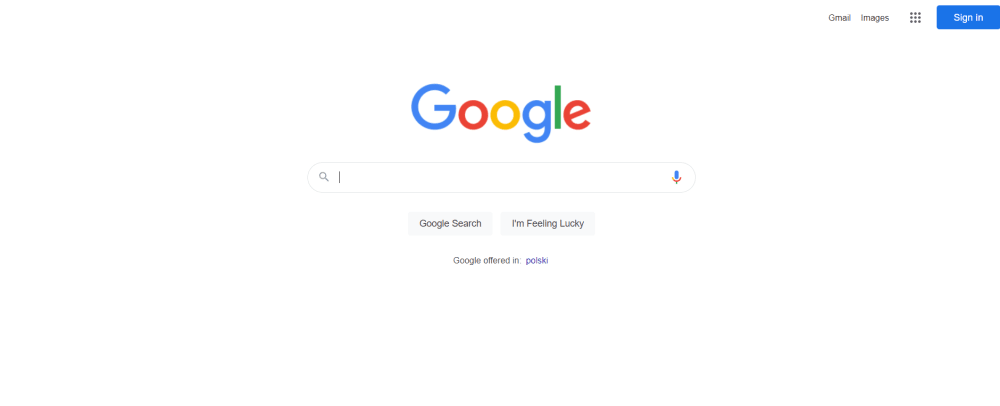 Google home page - product design