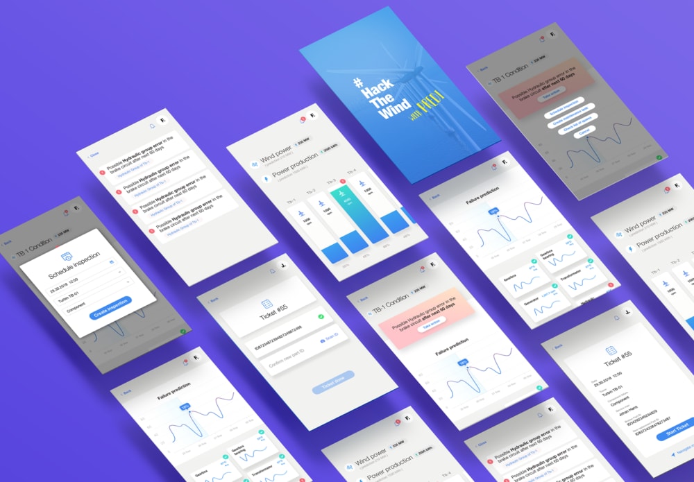 Boldare machine learning engineers web app prototype at wind turbines hackathon