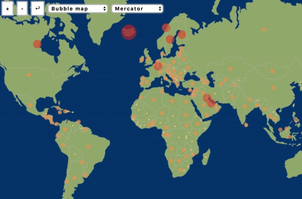 Data Visualization in D3 JavaScript library - map