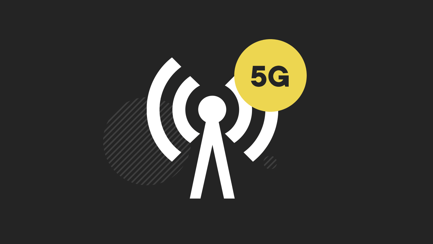 5G smart city black glyph icon. Improved urban infrastructure