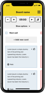 Sprint Retrospective Tool - Mobile view