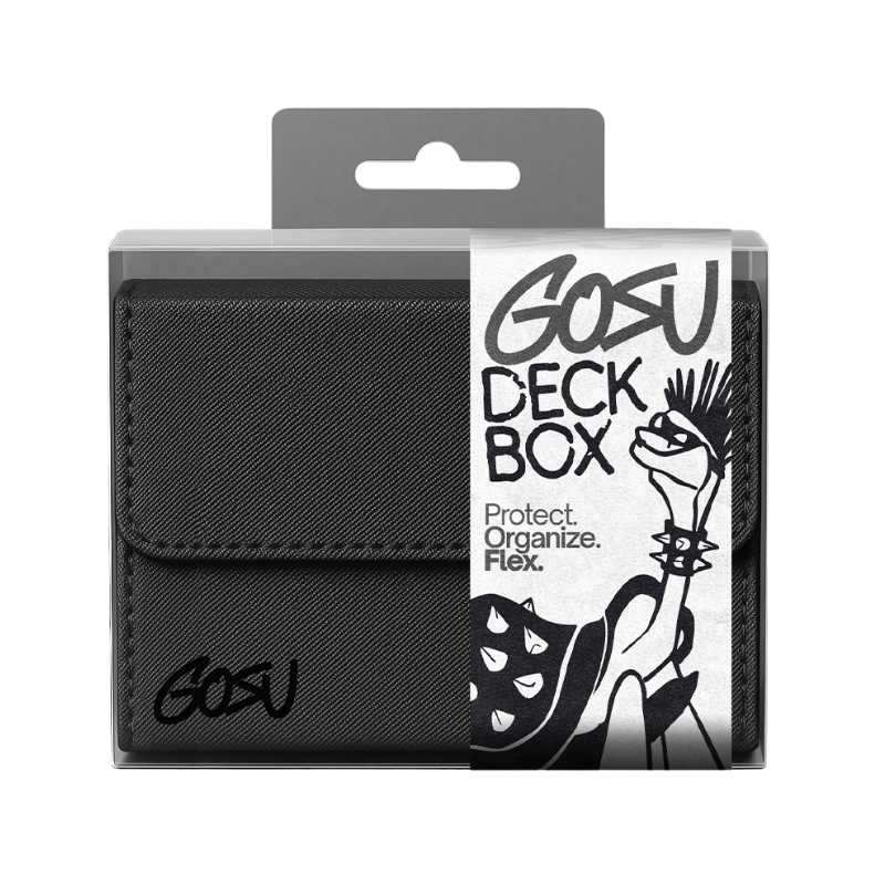 DECKBOX +100 SLEEVED CARDS PU LEATHER - BLACK