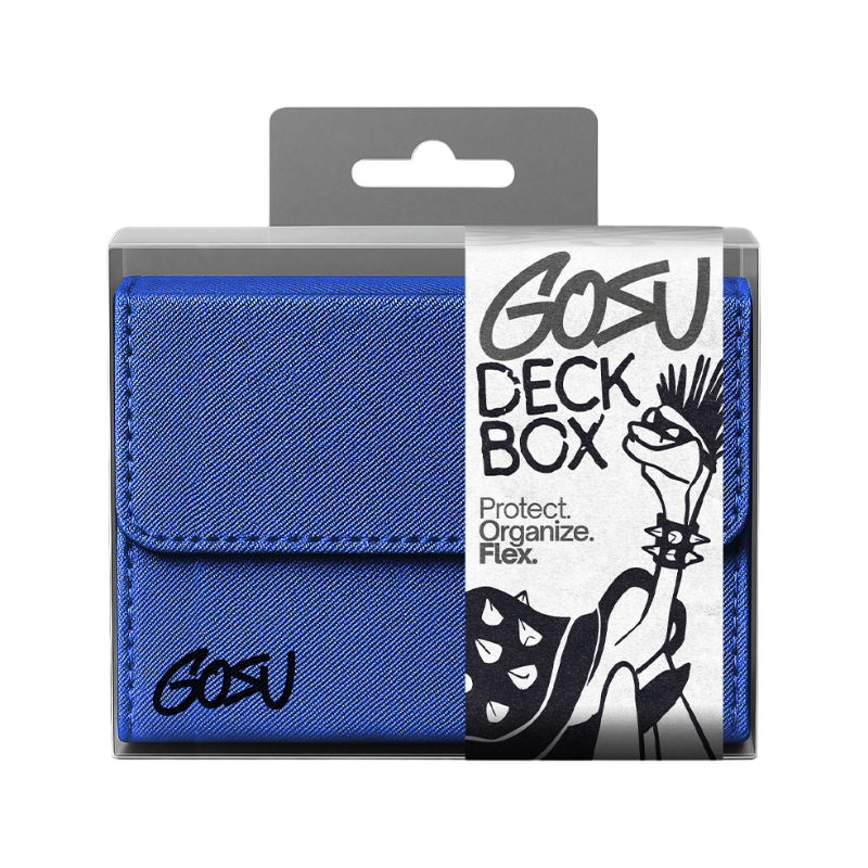 DECKBOX +100 SLEEVED CARDS PU LEATHER - BLUE