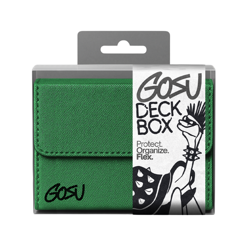DECKBOX +100 SLEEVED CARDS PU LEATHER - GREEN