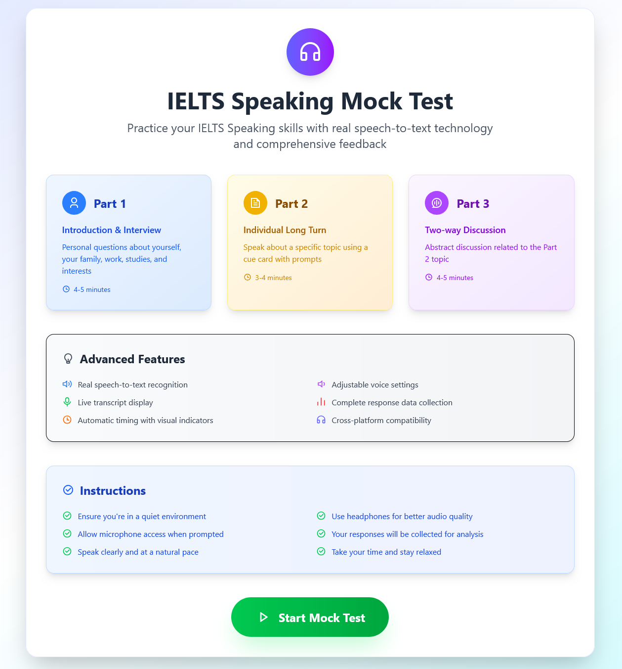 Screenshot of Home Page