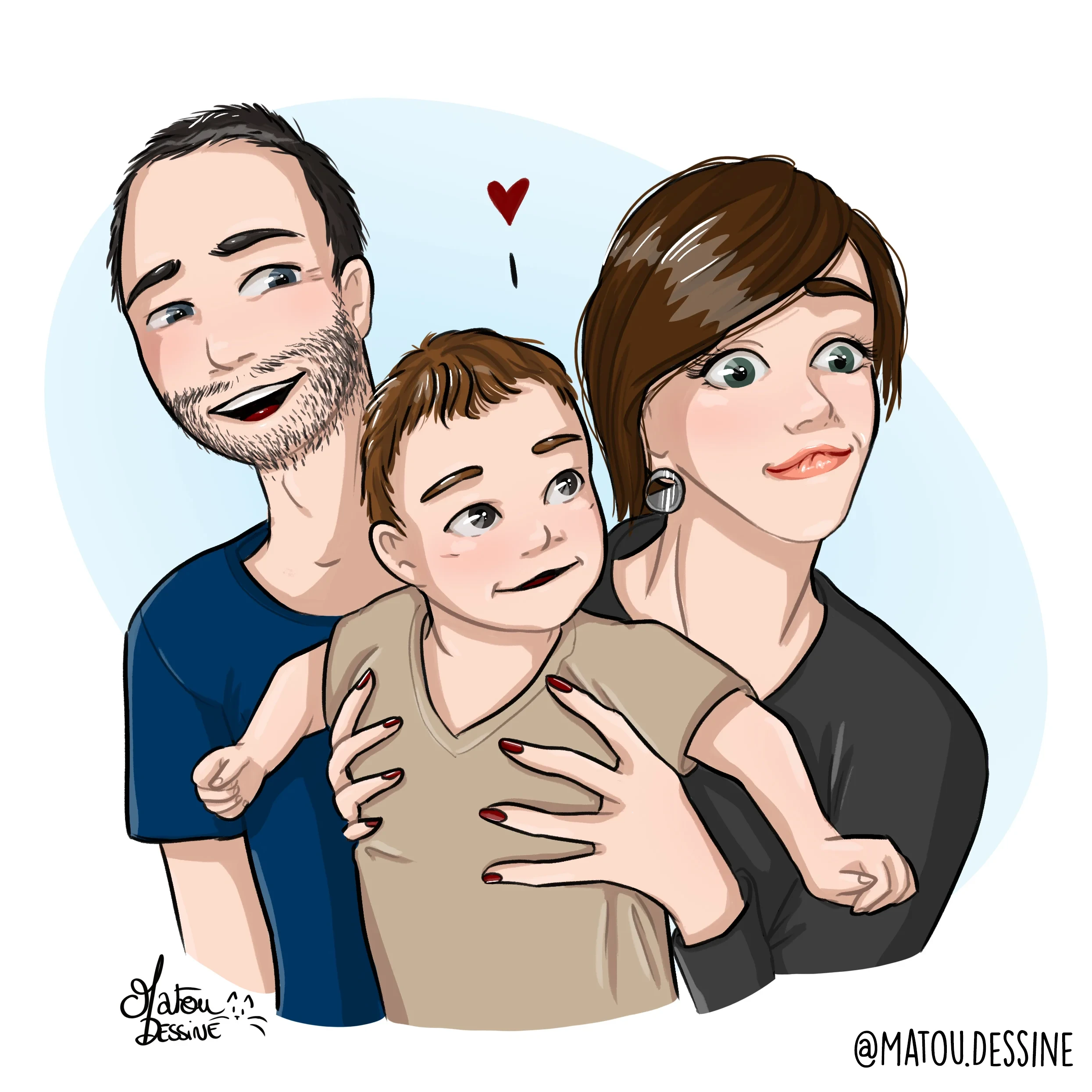 Portraits Gregory by Matou Dessine_WEB- 3 - Ezra Papa et Maman