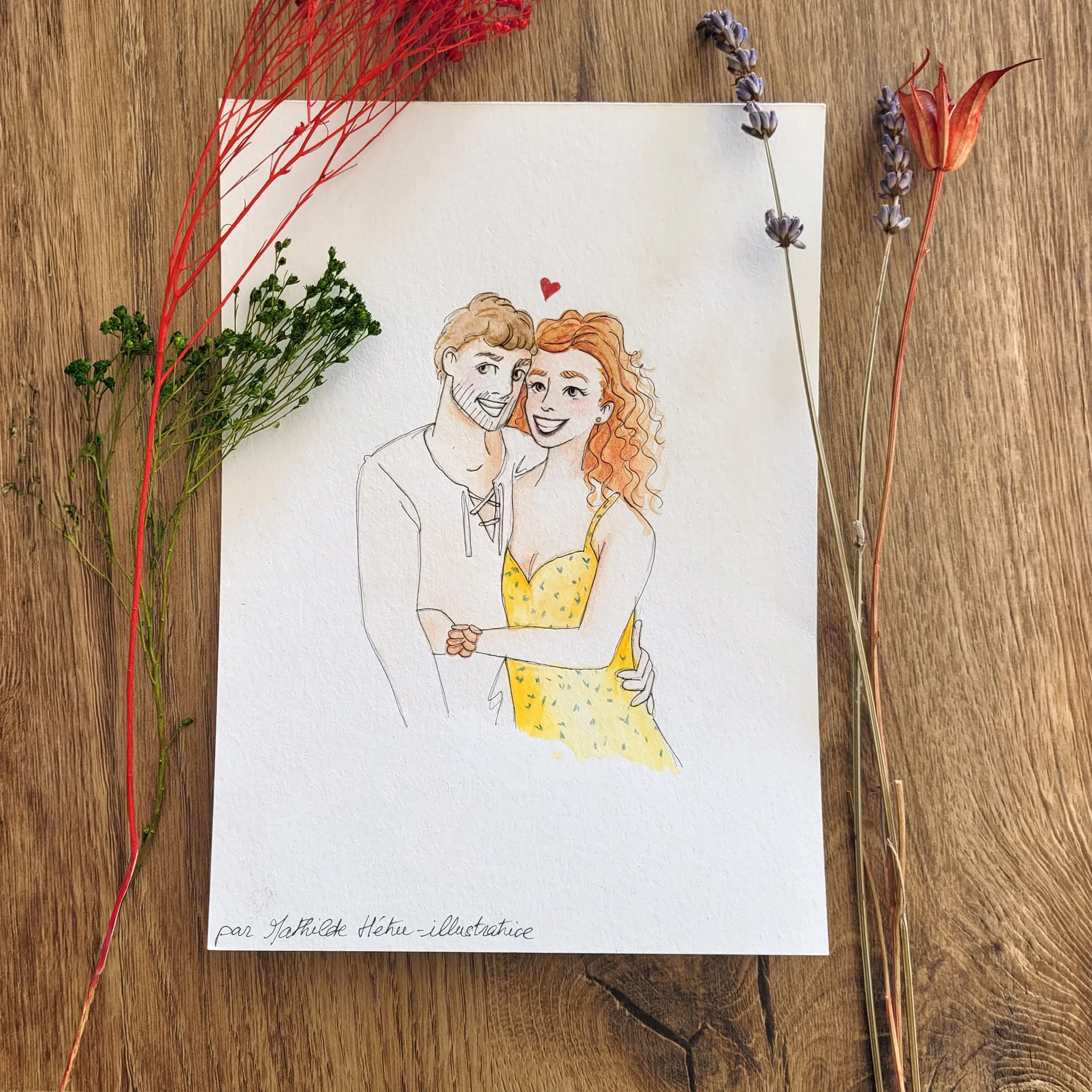 Portraits aquarelle & Live-Drawing Mathilde Hétru