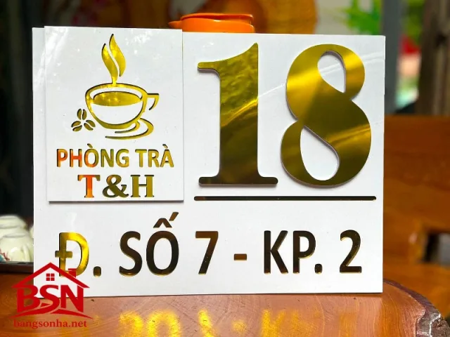 Bảng số nhà Alu âm bản sang trọng đẹp tinh xảo giá rẻ thi công nhanh