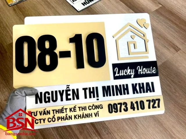Bảng số nhà Alu chữ nổi thiết kế sang trọng đẹp mắt uy tín chất lượng cao