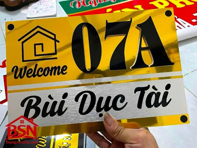 Bảng số nhà Alu chữ nổi đẹp đơn giản sang trọng uy tín giá rẻ thi công nhanh