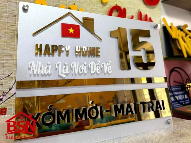 Bảng số nhà Alu chữ nổi đẹp sang trọng cao cấp thi công nhanh giá rẻ