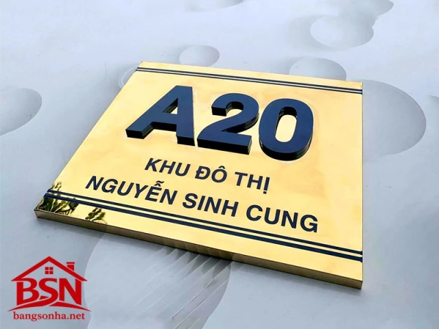 Bảng số nhà Inox chữ nổi đẹp sang trọng bền lâu
