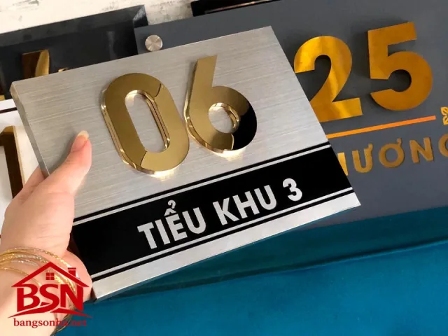Bảng số nhà Inox chữ nổi đẹp đơn giản sang trọng