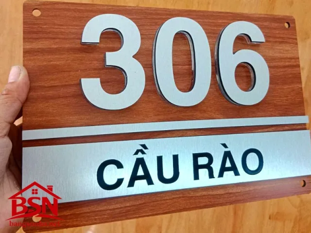 Bảng số nhà gỗ đẹp cao cấp sang trọng giá rẻ lắp đặt nhanh