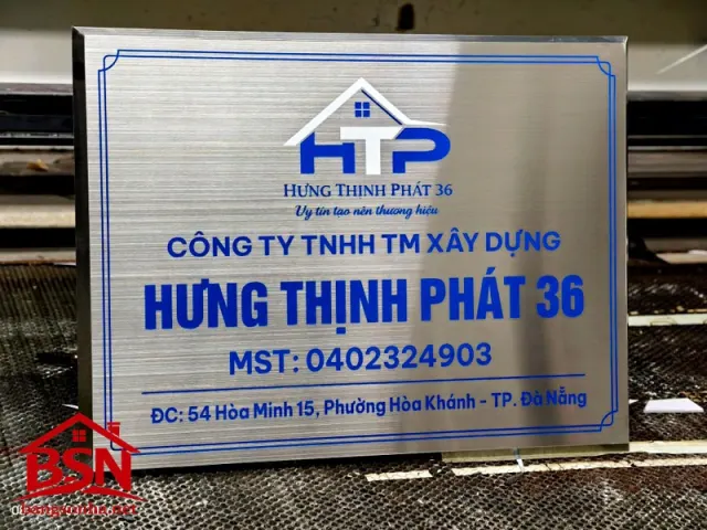Bảng tên công ty Inox sang trọng bền đẹp hiện đại thi công nhanh chất lượng