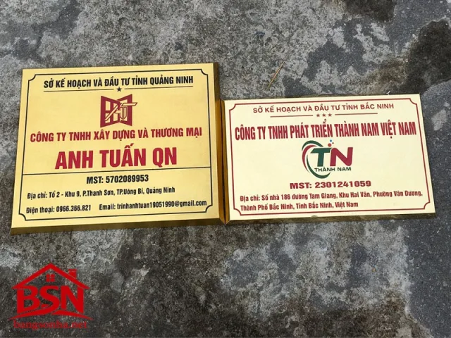 Bảng tên công ty Inox hiện đại sang trọng bền đẹp giá rẻ và thi công nhanh