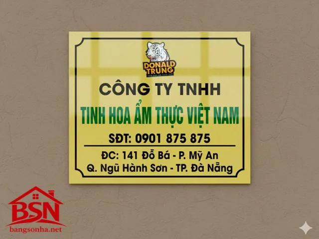 Bảng tên công ty mica cao cấp hiện đại đẹp bền chắc cho văn phòng